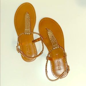 never worn cute gold braided sandals!